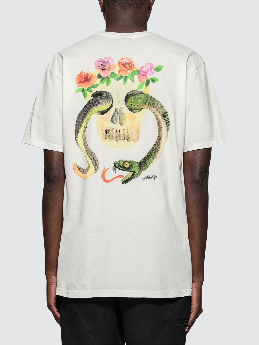 Stussy Calavera Pigment Dyed Graphic T-shirt Mens Medium Skull Snake Streetwear